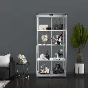 164cm Glass Display Cabinet 2 Doors