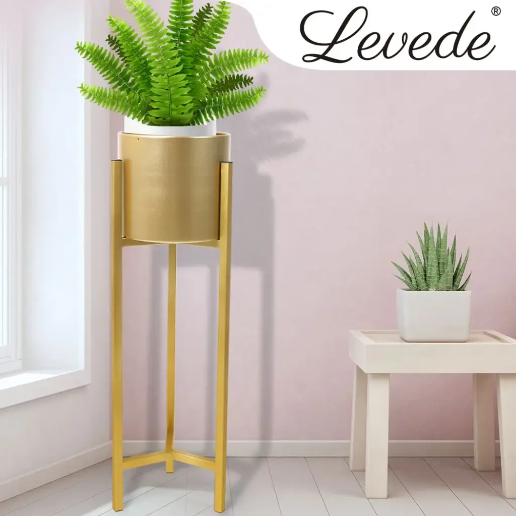 Levede Plant Stand Garden Planter Metal Gold Large