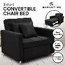 SURI 3-IN-1 CONVERTIBLE LOUNGE CHAIR BED BY SARANTINO - BLACK