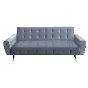 AVA TUFTED VELVET SOFA BED BY SARANTINO - LIGHT GREY