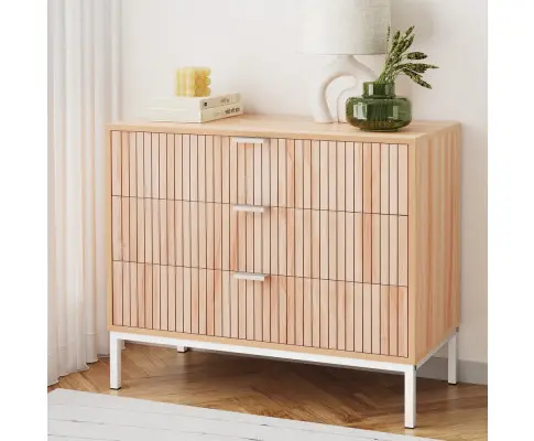 Artiss 3 Chest of Drawers - LURA Pine