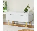 Artiss Storage Ottoman Blanket Box Criss-cross Linen White