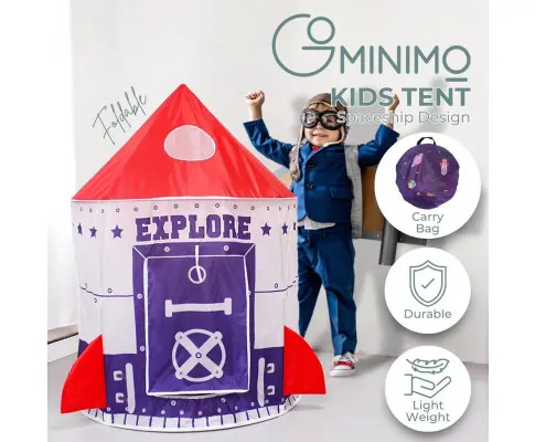 GOMINIMO Kids spaceship Tent (Purple and Red)