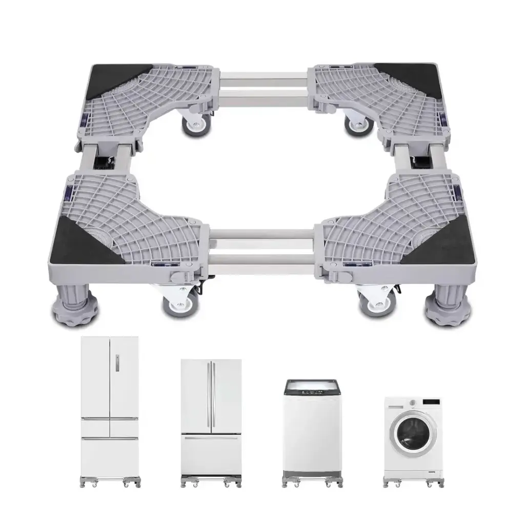 Adjustable Appliance Mobile Stand - Locking Wheeled Trolley for Washing Machine Fridge