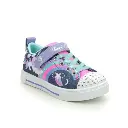 Kids Skechers Twinkle Sparks - Unicorn Charme Navy/Multi Girls Light Up Trainers [US 2 & 3]