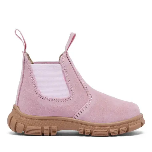 Grosby Ranch Boots Pink Toddler Infant Girls Kids Leather Slip On Shoes [UK4-10]