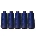 5x Navy Sewing Overlocker Thread - 2000m Hemline Polyester Overlocking Spools