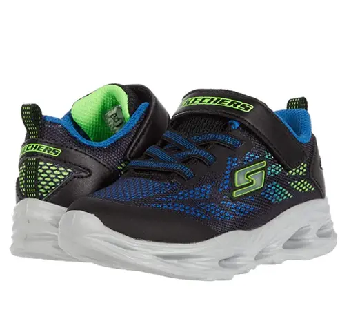 Kids Skechers Vortex Flash - Black/Blue/Lime Infant Boys Sneakers US 6