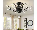 Crystal Chandelier LED Ceiling Light , 4 lights, Black