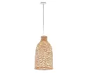 Natural Woven Bamboo Cone Pendant Lamp Hanging Light Bell Shade Boho Tropical