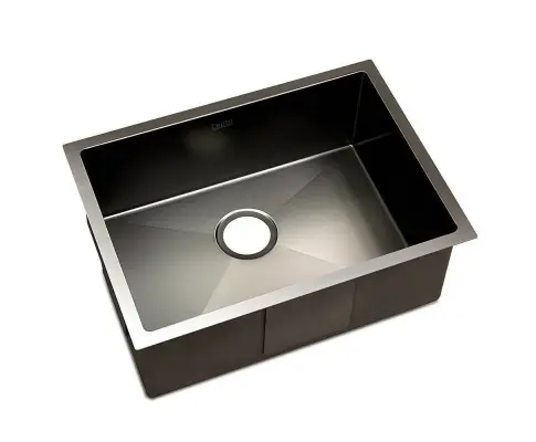 Cefito Kitchen Sink 60X45CM Stainless Steel Basin Single Bowl Laundry Black