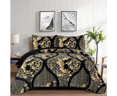 Luminous Quilted Coverlet and Pillowcases Set: Brighten Your Bedroom Atmosphere - Queen size