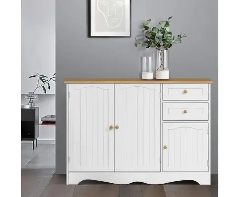 Artiss Buffet Sideboard 3 Doors - BERNE White