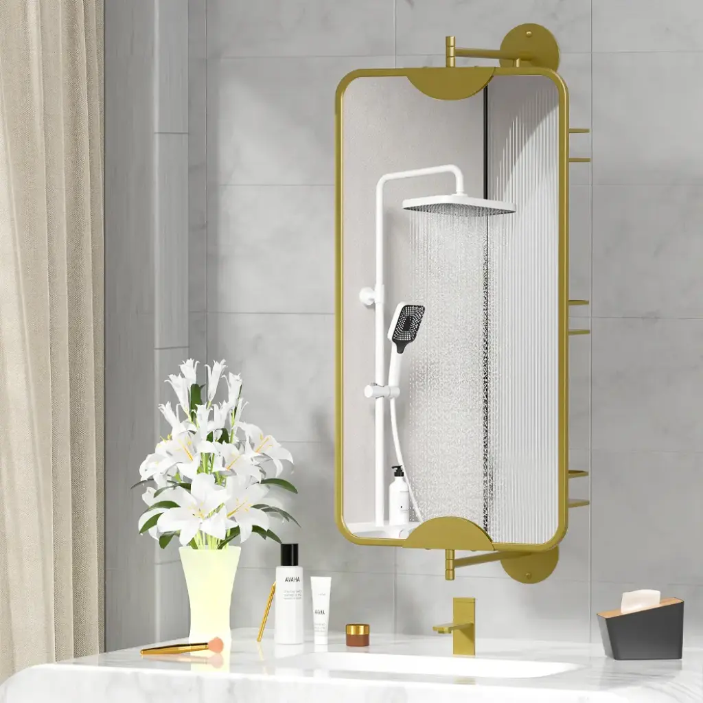 Yezi 360 Swivel Bathroom Wall Mirrors with Storage