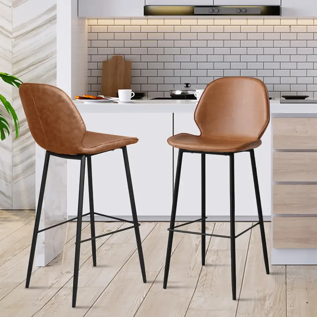 Levede 2x Bar Stool Barstools Counter Brown