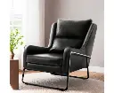 Artiss Armchair Accent Chair PU Leather Wingback Black