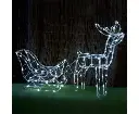 Solar LED Sleigh with Reindeer - 80 cm