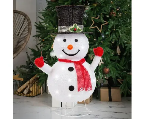 LED Pop Up Snowman with Stand 85cm