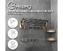 Gominimo Bathroom Wall Mount Black Gold Accessories Set (A)