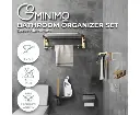 Gominimo Bathroom Wall Mount Black Gold Accessories Set (F)