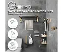 Gominimo Bathroom Wall Mount Black Gold Accessories Set (H)