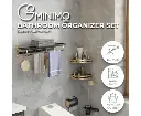 Gominimo Bathroom Wall Mount Black Gold Accessories Set (E)