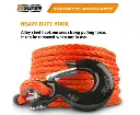 ZESUPER Winch Rope 9.5MM X 30M Dyneema SK75 Hook Synthetic Car Tow Recovery Cable Hook