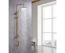 2023 Brushed Rose Gold Copper Solid Stainless Steel 304 made shower set w diverter 200 mm head sprayer hand held head