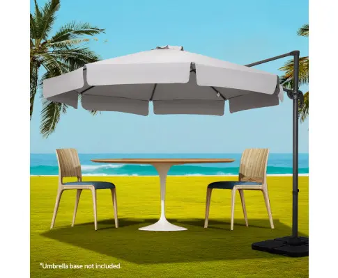 Instahut 3m Outdoor Umbrella Cantilever 360 Degree Tilt Beach Roma Grey