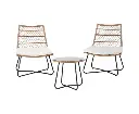 Gardeon 3PC Outdoor Setting Wicker Bistro Set Table Chairs Patio Furniture Brown