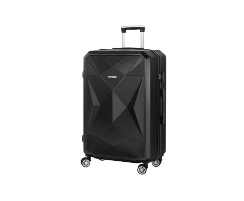 Wanderlite 28" 75cm Luggage Trolley Travel Suitcase Carry On Storage TSA Hardshell Black