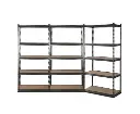 3x1.8M 5-Shelves Steel Warehouse Shelving Racking Garage Storage Rack Grey