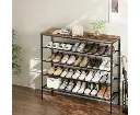 Artiss Shoe Rack 25 Pairs 5-tier Shoe Storage Organiser Shelf Metal frame Walnut