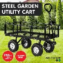 GARDEN CART WITH MESH LINER LAWN FOLDING TROLLEY BLACK