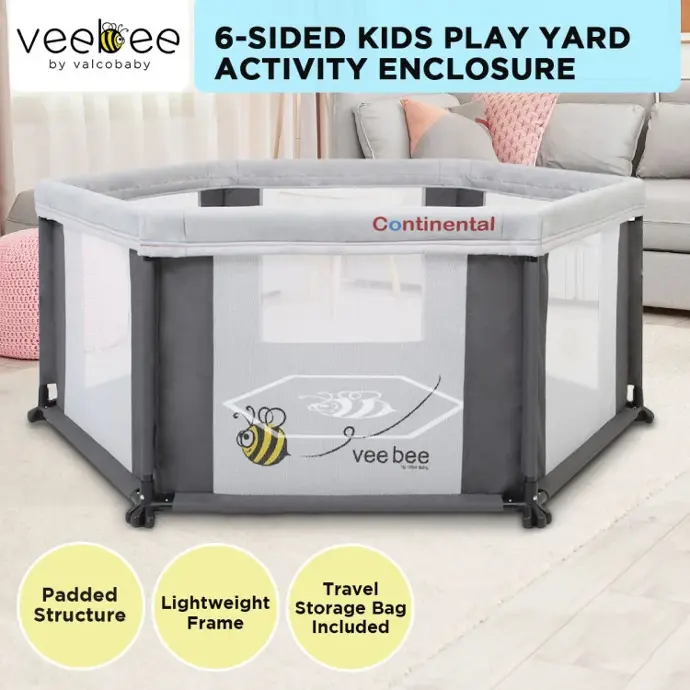 VEEBEE 6 SIDED PLAY YARD ACTIVITY ENCLOSURE