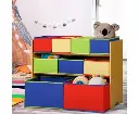 Keezi Kids Toy Box 9 Bins Storage Children Room Organiser Cabinet Display 3 Tier