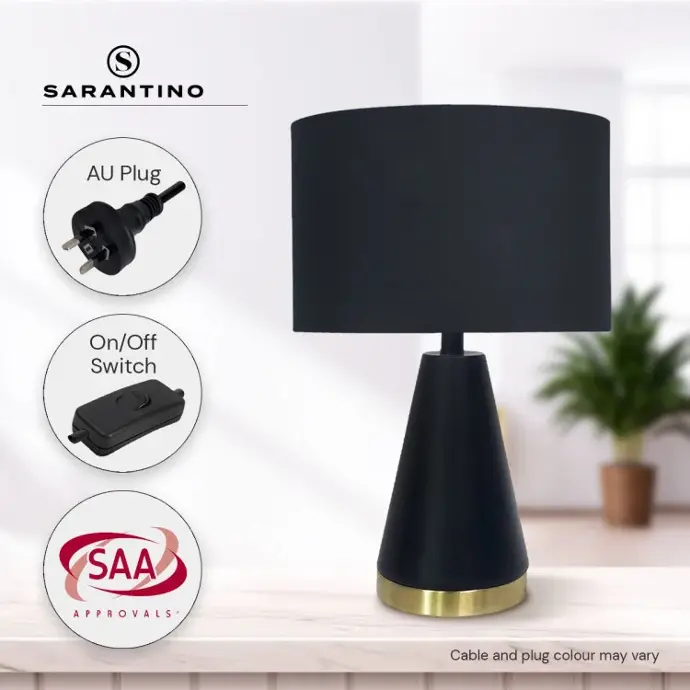 SARANTINO METAL TABLE LAMP IN BLACK AND GOLD