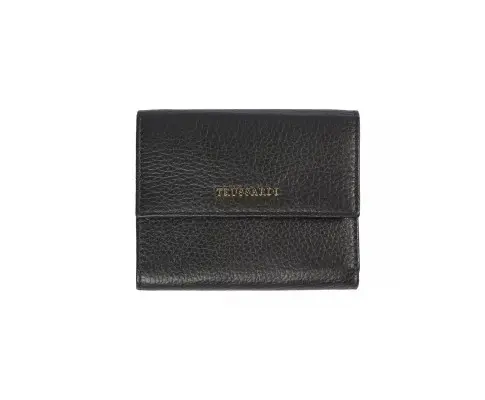 Trussardi Embossed Leather Womens Wallet with Press Button Closure