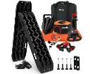 X-BULL 4WD Recovery Kit Recovery Tracks Gen 3.0 Black Mounting Pins Snatch Strap Off Road 4X4