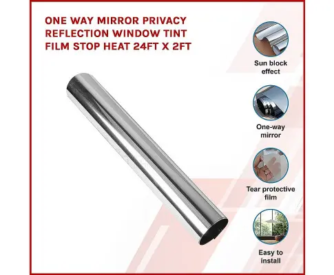 One Way Mirror Privacy Reflection Window Tint Film STOP HEAT 24Ft x 2Ft