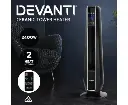 Devanti Electric Ceramic Tower Fan Heater Portable Oscillating Remote Control 2400W Black