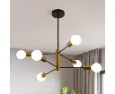 Sputnik Chandelier Modern Industrial, 6-Light , Black & Gold