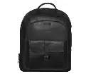 Futura Mens Leather Laptop Backpack School Shoulder Bag Front Pocket - Black