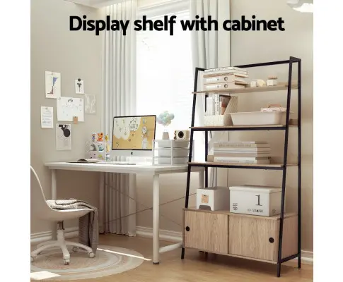 Artiss Bookshelf with Cabinet MIRA Oak