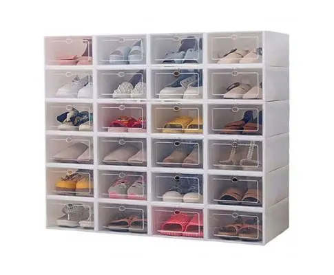 GOMINIMO Plastic Shoe Box 24 pcs (White)