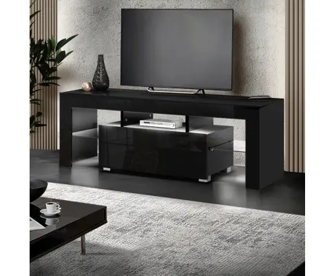 Artiss Entertainment Unit TV Cabinet LED 130cm Black Elo