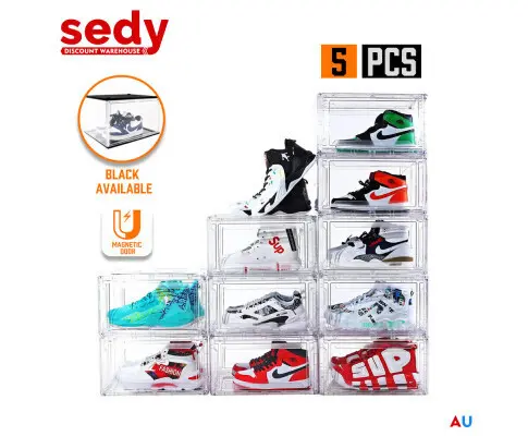 10PC Stackable Shoe Display Box Hard Acrylic Sneaker Storage Containers Case