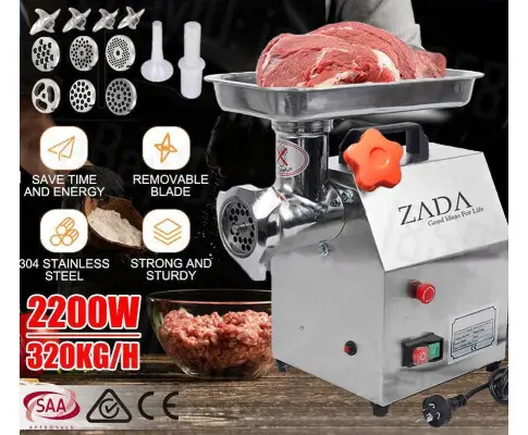 1.63HP Commercial Meat Mincer- Electric Grinder & Sausage Maker Filler 1200W