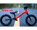 Bike Plus Kids Balance Bike Training Aluminium - Red with Suspension - 12" Rubber Tyres - Foot Pegs -Ride On No Pedal Push