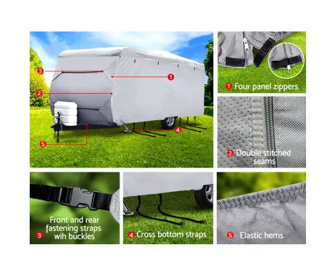 14-16ft Caravan Cover Campervan 4 Layer UV Water Resistant